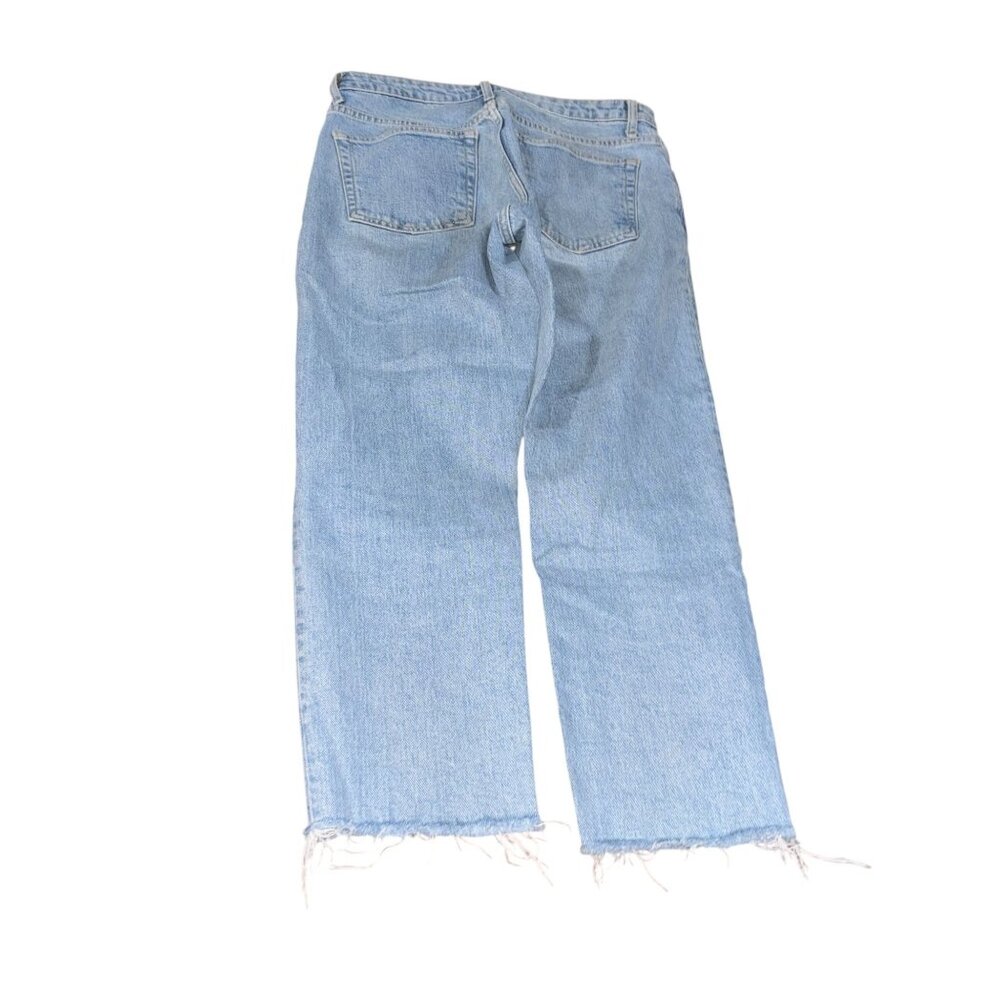 Top Shop 28/30 Straight Light Wash Raw Hem Denim Jeans - Picture 5 of 6